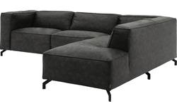 Goossens hoekbank calvin grijs micro leer - 8190066-635-01-gespiegeld