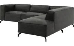 Goossens hoekbank calvin grijs micro leer - 8190066-635-01-gespiegeld