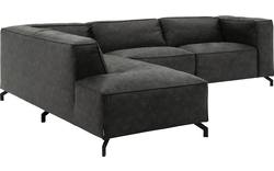 Goossens hoekbank calvin grijs micro leer - 8190066-635-01
