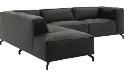 Goossens hoekbank calvin grijs micro leer - 8190066-635-01