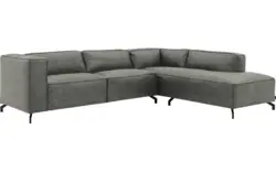 Goossens hoekbank calvin grijs micro leer - 8190066-636-01-gespiegeld