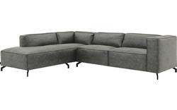 Goossens hoekbank calvin grijs micro leer - 8190066-636-01