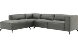 Goossens hoekbank calvin grijs micro leer - 8190066-636-01