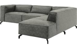 Goossens hoekbank calvin grijs micro leer - 8190066-636-01-gespiegeld