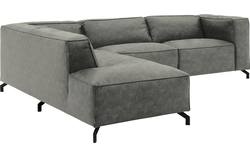Goossens hoekbank calvin grijs micro leer - 8190066-636-01