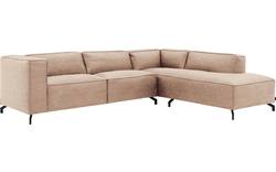 Goossens hoekbank calvin beige micro leer - 8190066-637-02-gespiegeld