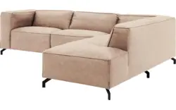 Goossens hoekbank calvin beige micro leer - 8190066-637-01-gespiegeld