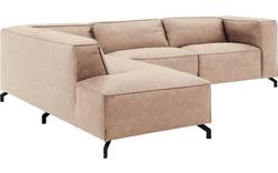 Goossens hoekbank calvin beige micro leer - 8190066-637-01