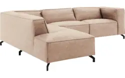 Goossens hoekbank calvin beige micro leer - 8190066-637-01