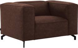 Goossens loveseat calvin bruin micro leer - 8190113-631-02