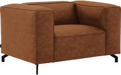 Goossens loveseat calvin bruin micro leer - 8190113-633-02