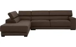 Goossens hoekbank nora bruin stof - 8190123-211-01-gespiegeld