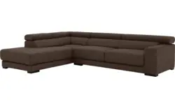 Goossens hoekbank nora bruin stof - 8190123-211-01-gespiegeld