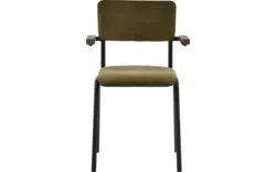 Goossens eetkamerstoel chaplin groen stof - 8190131-02