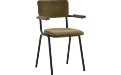 Goossens eetkamerstoel chaplin groen stof - 8190131-02