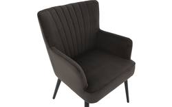 Goossens eetkamerstoel rob bruin stof - 8190141-02