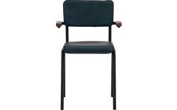 Goossens eetkamerstoel chaplin blauw leer - 8190170-02