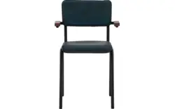Goossens eetkamerstoel chaplin blauw leer - 8190170-02