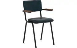 Goossens eetkamerstoel chaplin blauw leer - 8190170-02