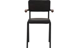 Goossens eetkamerstoel chaplin zwart leer - 8190175-02