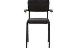 Goossens eetkamerstoel chaplin zwart leer - 8190175-02