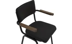 Goossens eetkamerstoel chaplin zwart leer - 8190175-02