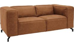 Goossens zitbank calvin bruin micro leer - 8190314-633-02