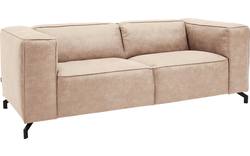 Goossens zitbank calvin beige micro leer - 8190315-637-02