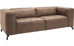 Goossens zitbank calvin bruin micro leer - 8190316-627-02
