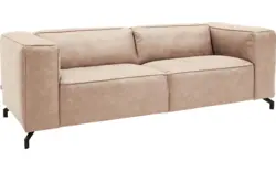 Goossens zitbank calvin beige micro leer - 8190316-637-01