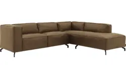 Goossens hoekbank calvin groen micro leer - 8190317-626-01-gespiegeld