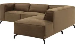 Goossens hoekbank calvin groen micro leer - 8190317-626-01-gespiegeld