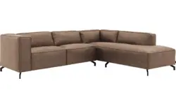 Goossens hoekbank calvin bruin micro leer - 8190317-627-01-gespiegeld
