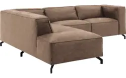 Goossens hoekbank calvin bruin micro leer - 8190317-627-01