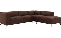 Goossens hoekbank calvin bruin micro leer - 8190317-631-01-gespiegeld