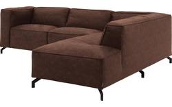Goossens hoekbank calvin bruin micro leer - 8190317-631-01-gespiegeld