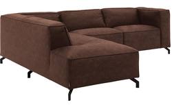Goossens hoekbank calvin bruin micro leer - 8190317-631-01