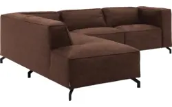 Goossens hoekbank calvin bruin micro leer - 8190317-631-01
