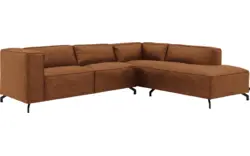 Goossens hoekbank calvin bruin micro leer - 8190317-633-01-gespiegeld