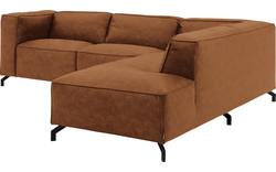 Goossens hoekbank calvin bruin micro leer - 8190317-633-01-gespiegeld