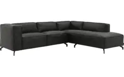 Goossens hoekbank calvin grijs micro leer - 8190317-635-01-gespiegeld