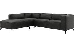 Goossens hoekbank calvin grijs micro leer - 8190317-635-01