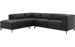 Goossens hoekbank calvin grijs micro leer - 8190317-635-01