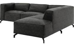 Goossens hoekbank calvin grijs micro leer - 8190317-635-01-gespiegeld