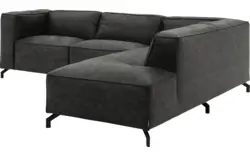 Goossens hoekbank calvin grijs micro leer - 8190317-635-01-gespiegeld