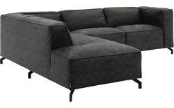 Goossens hoekbank calvin grijs micro leer - 8190317-635-01