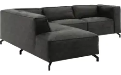 Goossens hoekbank calvin grijs micro leer - 8190317-635-01