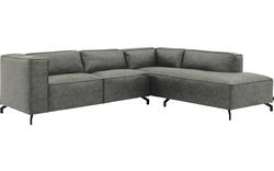 Goossens hoekbank calvin grijs micro leer - 8190317-636-02-gespiegeld