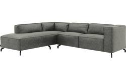 Goossens hoekbank calvin grijs micro leer - 8190317-636-02