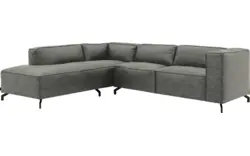 Goossens hoekbank calvin grijs micro leer - 8190317-636-01